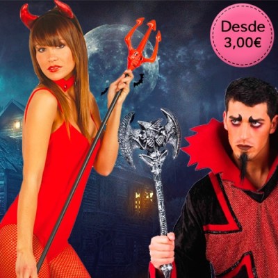 Halloween weapons, lances, axes and tridents