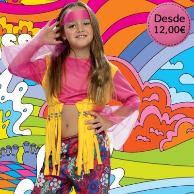 Hippie and rocker costumes for girls