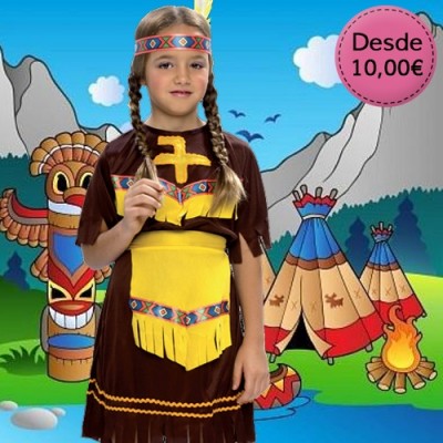 Cowgirl and native american indian costumes for girls
