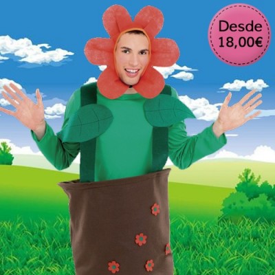 Flower, fruit and veggie costumes for man