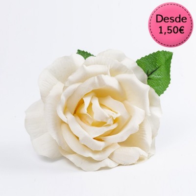 Flores para el pelo Color Blanco y Beige