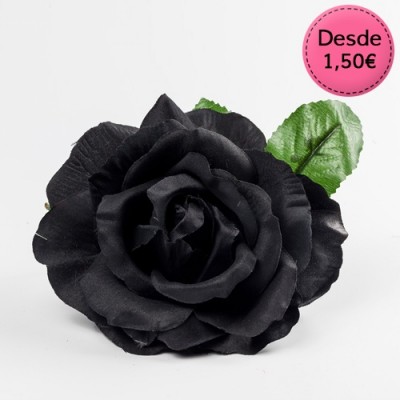 Spanish dance Flamenco black & grey hair flowers