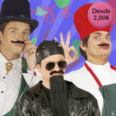 Fake beards, moustaches, eyebrows & sideburns