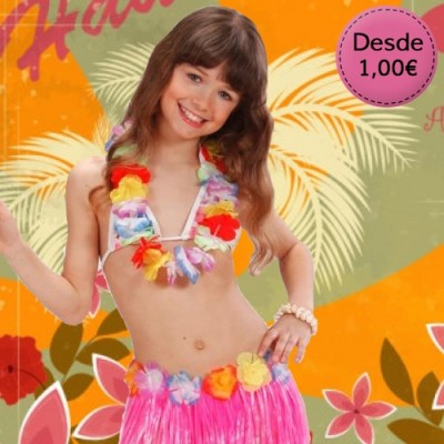 Disfraces de hawaiana para niñas baratos