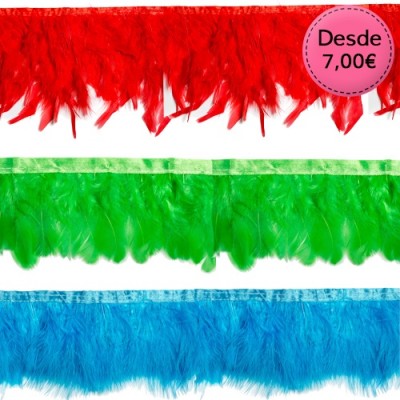 Tiras / Cintas de Plumas de colores