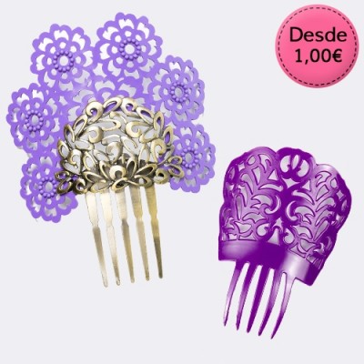 Lilac and Purple Spanish Flamenco Hair Combs